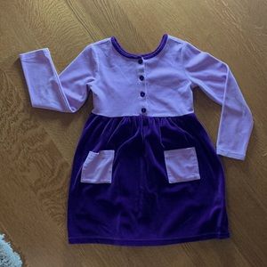 Purple velvet like girls dress size 6 (120) Hanna Andersson